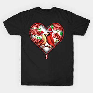 Christmas love Red Cardinal in love T-Shirt